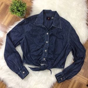 Vintage Levi's Crop Waist Tie Button Up